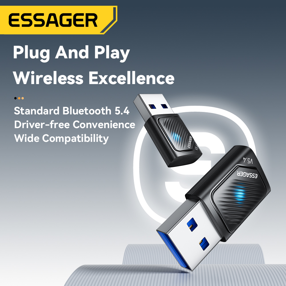 Esports Wireless Gaming Mouse - Essager USB Bluetooth 5.4 Adaptor Penerima